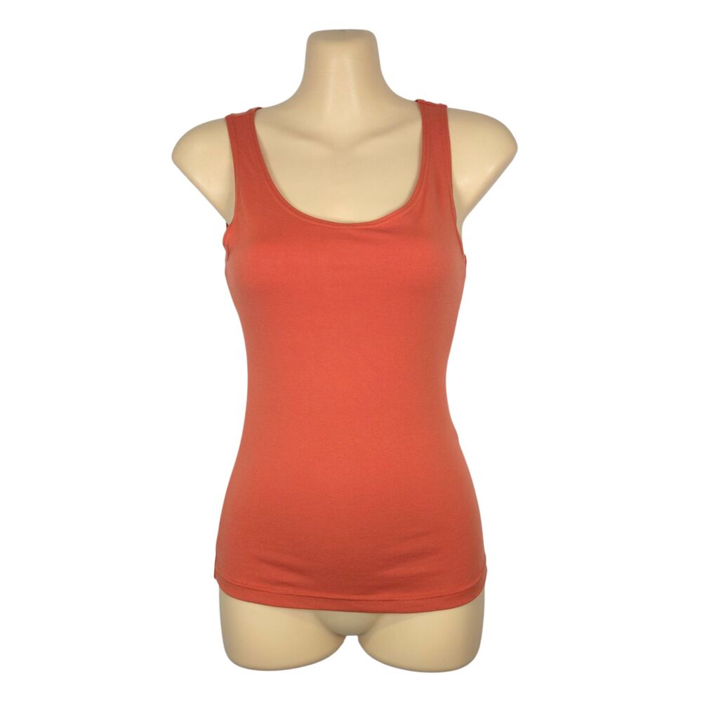 Uniqlo Women's HEATTECH Scoop Neck Tank Top Orange Terracotta Size XS